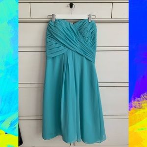 Bill Levkoff strapless bridesmaid dress
